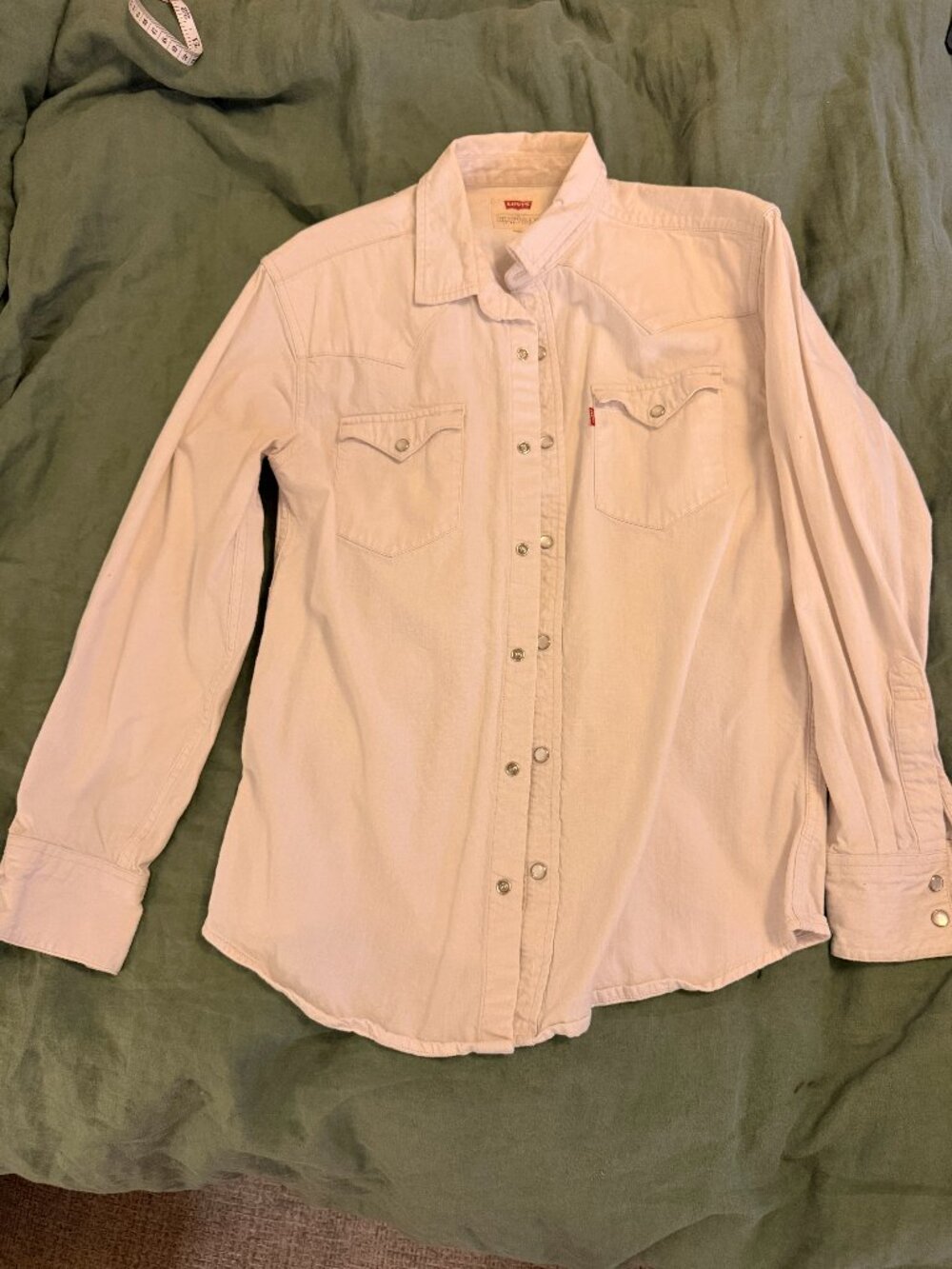 Levi’s Men’s Long Sleeve Pearl Snap Western Shirt | Size Small | Off-White Cream